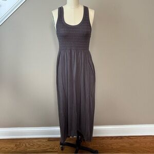 REMAIN Gray Sleeveless Scoop Neck Maxi Sundress
